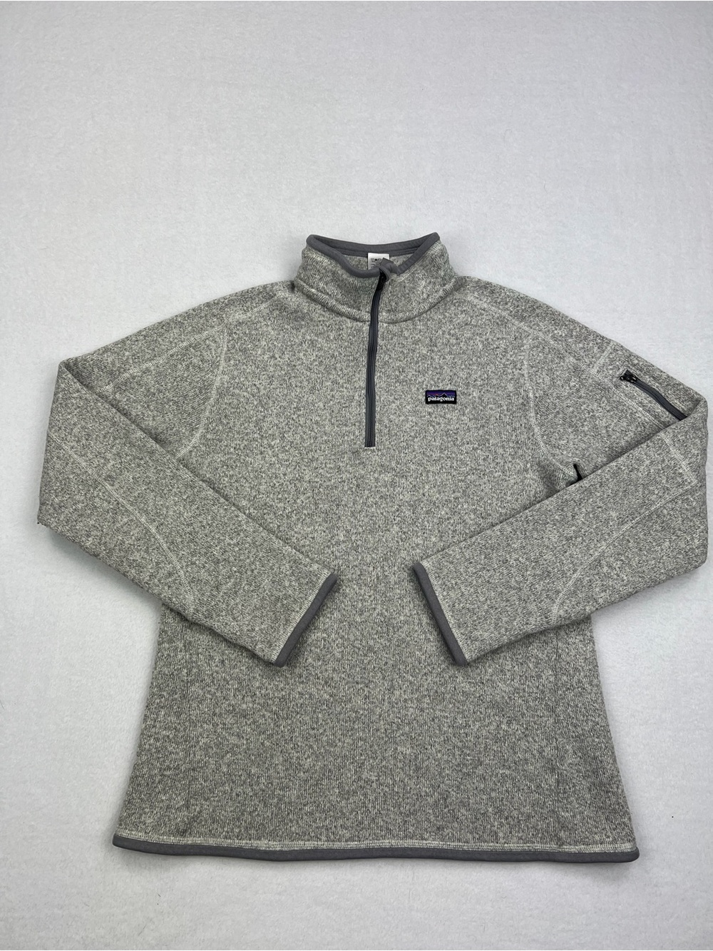 Patagonia Womens Better Sweater 1/4 Zip Pullover Fleece Birch White Size L